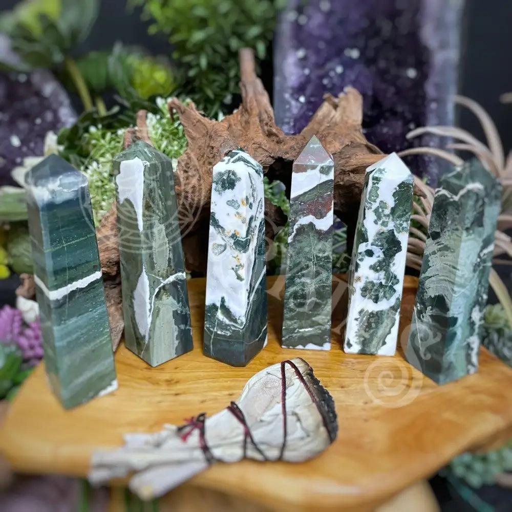 Green Zebra Sardonyx - Multi Choice - Tower, Point, Obelisk - C - 4.0" - 4.6"