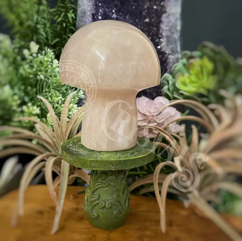 Rose Quartz - 3.5" - 3.8" - Mushroom - EE039-D - 3.75"